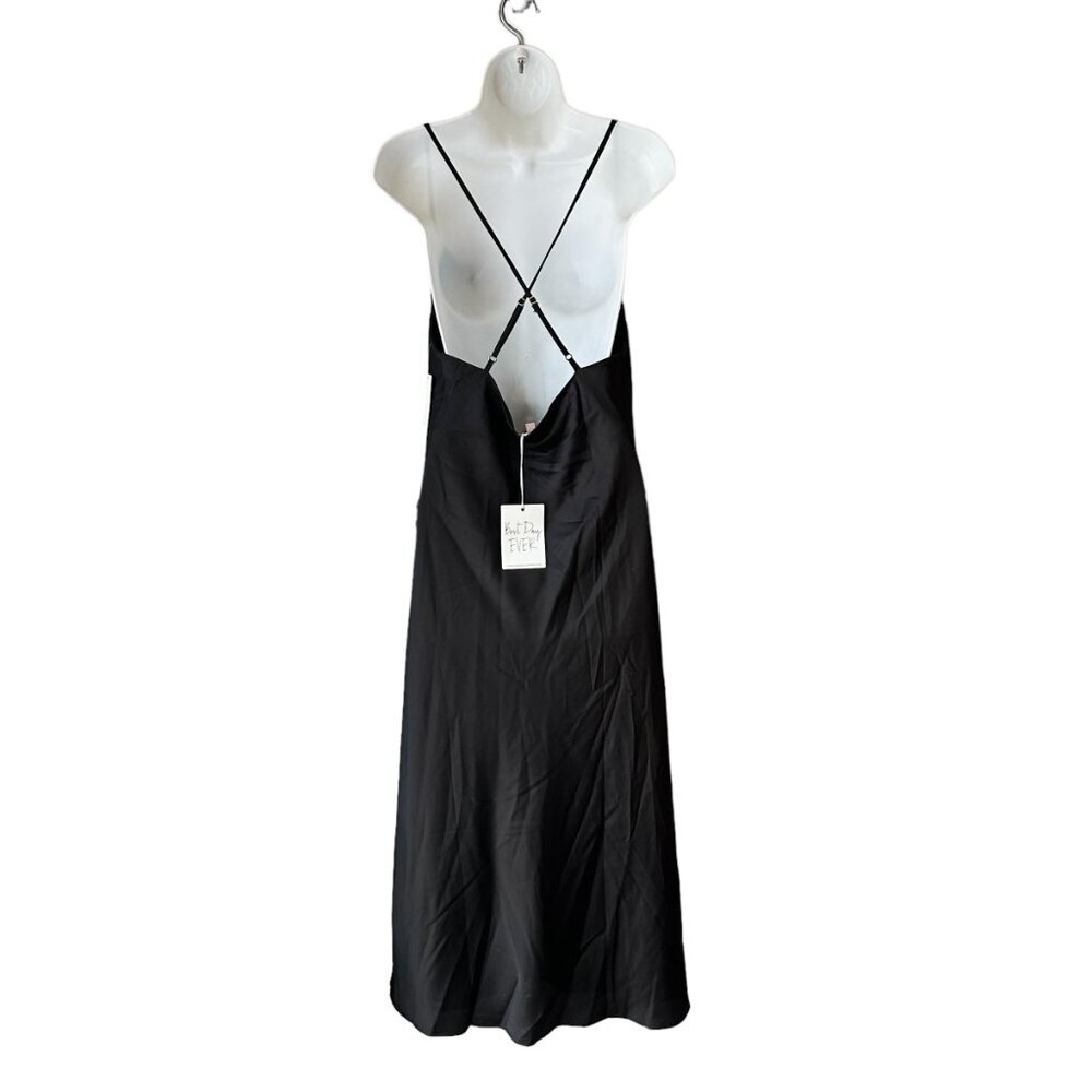 Show Me Your MuMu Verona Cowl Dress Bridal Dress NWT Black L - Picture 4 of 6